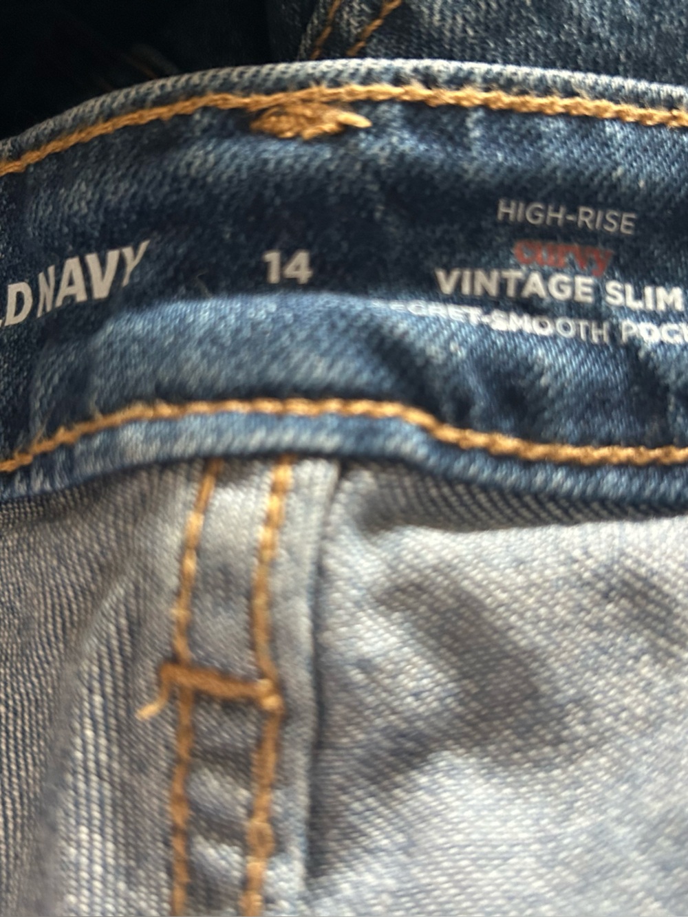 Old Navy Blue Women High Rise Vintage Slim - Picture 3 of 3